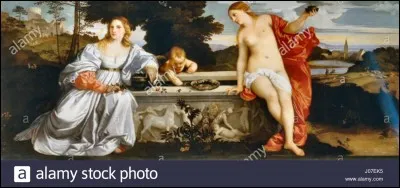 Dans ce même musée, l'on peut s'interroger devant le mystère de "L'Amour sacré et l'Amour profane", très belle huile sur toile réalisée par :