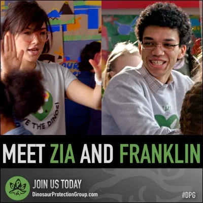 Zia et Franklin sont menacés, quel dinosaure libèrent-ils?