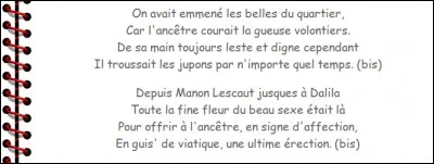 Chanson (2) > Avant d'aller prendre notre tisane, penchons-nous sur le titre de cette pépite de Brassens, qui était ... (Complétez !)