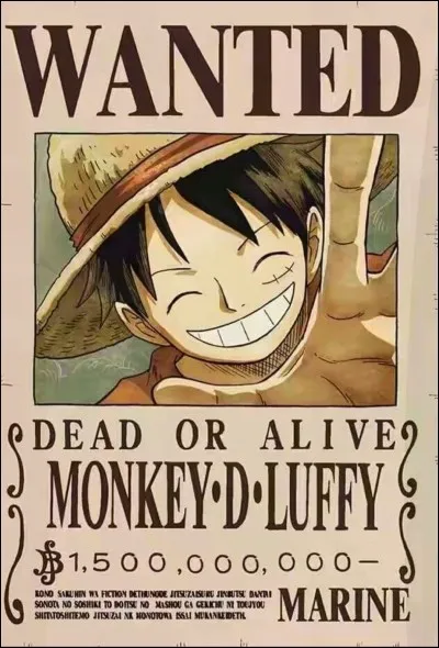 Une question pour Nami, ça parle d'argent ! Quel était le montant de la première prime de Luffy ?