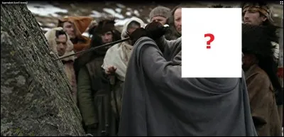 Qui est en train d'essayer de retirer l'épée du rocher sur cette image ?