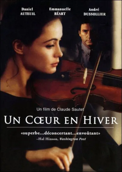 « Un cur en hiver », film de Claude Sautet, réunit deux amis, Maxime (André Dussollier) et Stéphane (Daniel Auteuil), travaillant ensemble dans l'atmosphère feutrée d'un atelier de lutherie. Camille (Emmanuelle Béart), une jeune violoniste, arrive dans cet atelier. Lequel de ces trois acteurs est dans un « Hiver du cur » ?