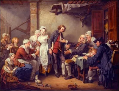 Ce tableau représente une promesse de mariage. Il a été intitulé "L'accordée de village". Qui l'a réalisé ?