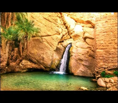 Occupée depuis la nuit des temps, on y trouve les vestiges d'un ancien poste romain : l'eau de source jaillit des rochers. Au coucher du soleil, le contraste est saisissant entre les cimes verdoyantes des palmiers de l'oasis et les sommets ocre aux alentours. 

Quel est cet endroit situé à environ 50 kilomètres au nord de Tozeur, là où on a tourné ''Le Patient anglais'' ?