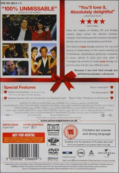 Film d'amour humoristique.
"Love Actually" est un film interprété par Hugh Grant.
