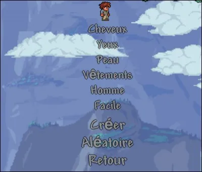Avec quoi, au tout début de Terraria quand on lance une aventure classique, le joueur apparaît-il ?