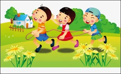 Plus loin, dans la prairie, des enfants [...ouent] en chantant. Ils sont si [...oyeux] !