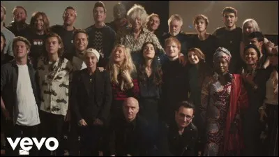C'est pour lutter contre Ebola en Afrique que Bob Geldof rameute tout ce beau monde. Et pour couronner le tout, une très belle chanson reprise de 1984. Laquelle ?