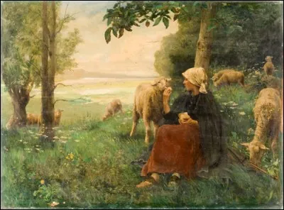 Qi est l'auteur du tableau "Une Bergère et son agneau préféré" ?