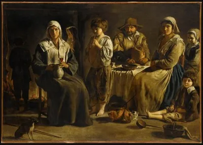 Qui a représenté cette "Famille de paysans dans un intérieur" ?