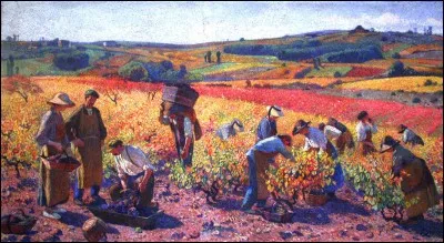 On finit sur cette jolie toile aux couleurs gaies représentant "Les Vendanges" ! Qui en est l'artiste ?