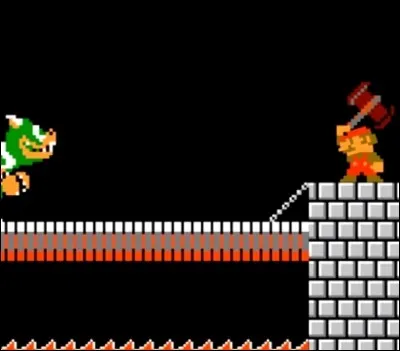 Dans quel jeu de Mario Bros devons-nous utiliser une hache pour briser le pont et battre Bowser ?