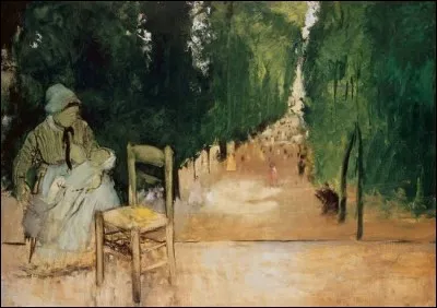 Qui a peint la toile intitulée "Une Nourrice au jardin du Luxembourg" ?