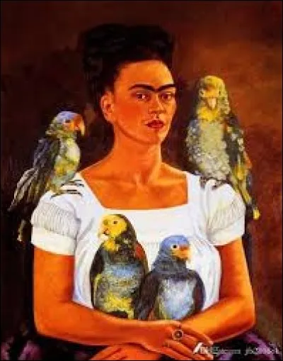 Ce tableau s'appelle "Moi et mes perroquets", il est signé :