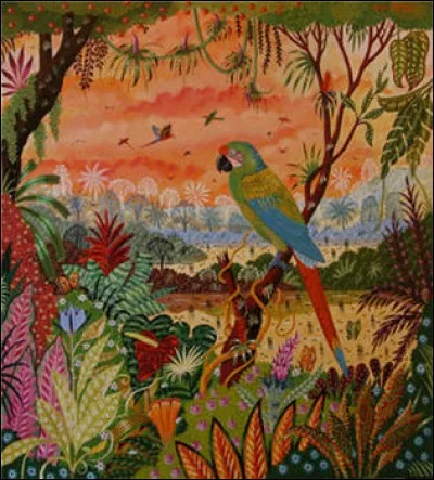 Voici encore "L'Ara de Buffon" du peintre naïf :