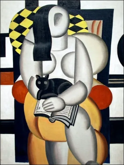 1881-1955 - "Femme avec un chat" - Peintre français cubiste, art naïf - De qui est cette huile sur toile de 1921 ?