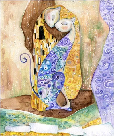 À quel grand peintre vous fait penser cette uvre réalisée par une peintre bulgare "Veselka Velinova" qui s'est lancé ce pari fou, d'insérer un chat dans des uvres de certains grands artistes peintres ?