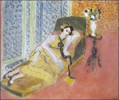 Qui est le peintre de cette "Jeune fille sur un divan, ruban noir" ?