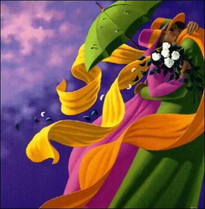 Ce tableau représente "L'Amour". Qui est cet artiste surréaliste, grand maître des rubans colorés qui tourbillonnent ?