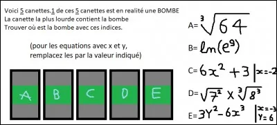 Quelle est la canette qui contient la bombe ?