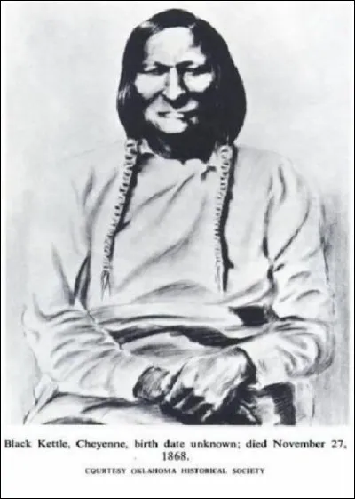 Il vivait sur un territoire garanti aux Cheyennes par le traité du Fort Laramie : on y découvrit de l'or et les Blancs voulurent plus de terres. On résigna le traité et on ne leur accorda que Sand Creek et ils y furent attaqués par les troupes, massacrant sauvagement plus de 200 Cheyennes, dont beaucoup de femmes et d'enfants.
Nommez le chef qui fut tué, 4 ans, plus tard, par les troupes de Custer