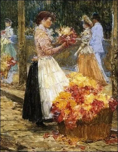 Quel impressionniste am&eacute;ricain, est l'auteur du tableau intitul&eacute; "La Marchande de fleurs" ?