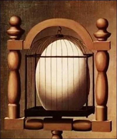 Quel peintre a mis un oeuf dans une cage ?