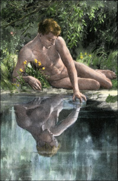 D'une grande beauté, ce jeune chasseur de la mythologie grecque surprit son reflet dans l'eau et en tomba amoureux. Qui est-il ?