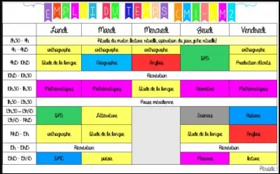 Comment est ton emploi du temps ?