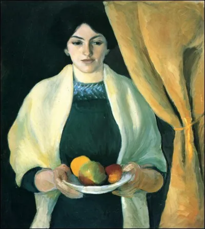 Quel expressionniste allemand représentait ici son épouse dans ce tableau "Portrait avec pommes" ?