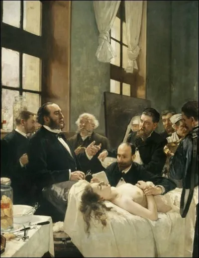 Qui est l'auteur de cette toile intitulée "Avant l'opération du Docteur Pean" ?