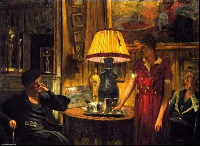 Qui a peint "Dans le salon, soirée, rue de Naples" ?