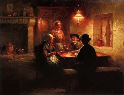 Qui est le peintre de "La Veillée bretonne" ?