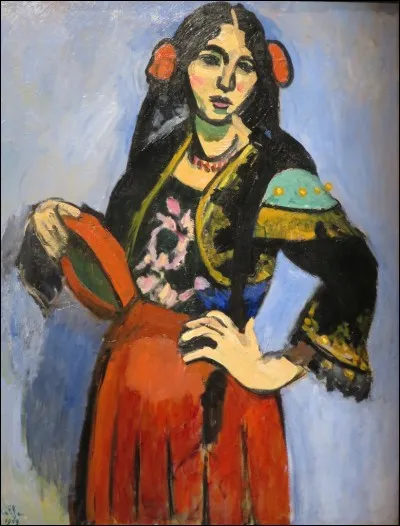 Qui a réalisé la toile "L'Espagnole au tambourin" ?
