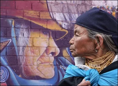 Cette photo d'Elisabeth Hurtel (ImageSud), se nomme ''Face à Face''. Il n'y a aucun montage dans son travail, ce sont d'authentiques scènes de rue avec des peuples des Andes, en costumes traditionnels. Ses créations saisissent tant par leur qualité que par leur diversité. L'âme de quel pays a-t-elle voulu nous confier, sur ce cliché, pour le plaisir de nos yeux ?

Merci d'avoir voyagé avec moi.