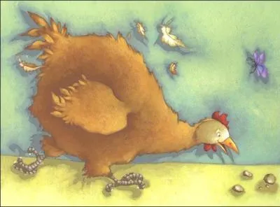 Que fait une poule sur un mur ?