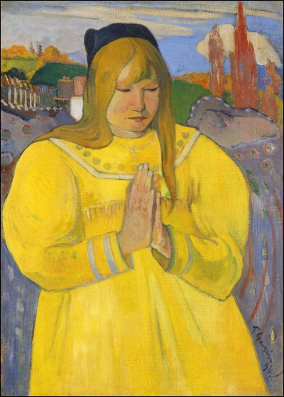 Qui a peint "Bretonne en prière" ?