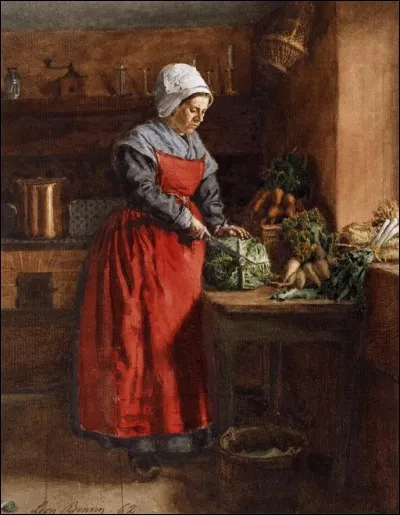 Qui a peint "La Cuisinière au tablier rouge" ?