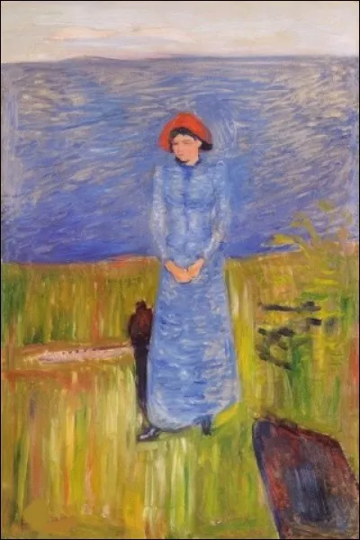 Qui a peint "Femme au chapeau rouge sur le fjord" ?