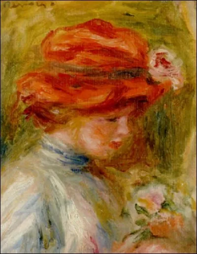 On retrouve l'impressionnisme avec cette "Femme au chapeau rouge" de l'artiste :