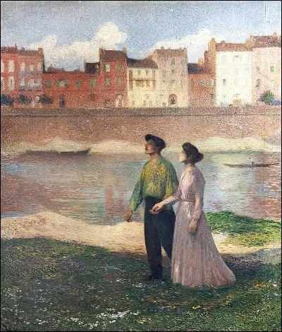 Qui a peint "Les bords de la Garonne, les amoureux" présent ici ?