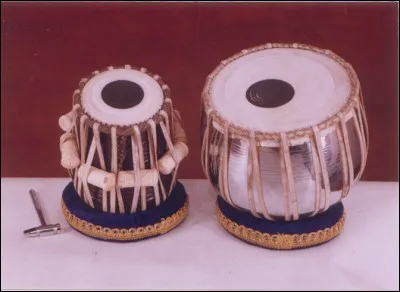 Instrument de musique à percussion de l'Inde, composé de 2 fûts : le dayan (en bois dur) et le bayan (en métal) :