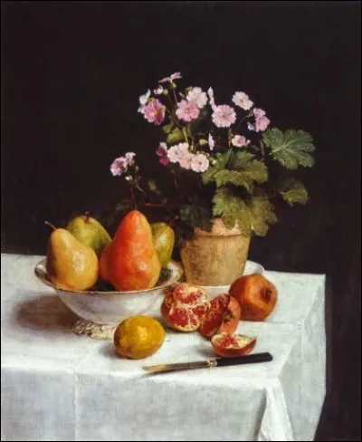 Qui a peint "Nature morte (primevères, poires et grenade)" ?