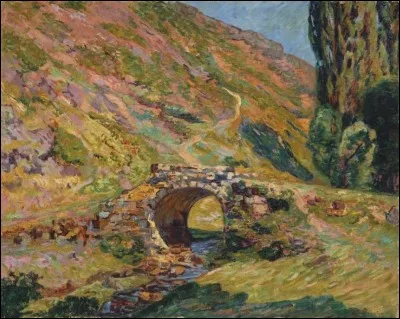 À quel peintre doit-on le tableau "Pont dans les montagnes", présent ici ?