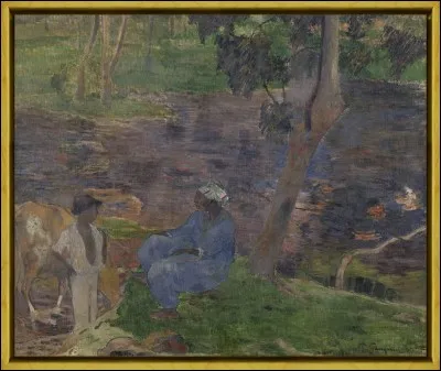 À qui doit-on ce tableau intitulé "Sur la rive du lac à la Martinique" ?