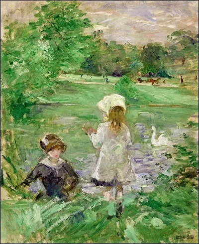 Qui est l'artiste de la toile intitulée "Au bord du lac" ?