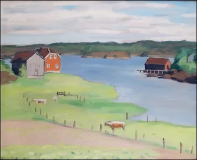 Qui a peint "P&acirc;turages au bord du lac &agrave; Hesnes" ?