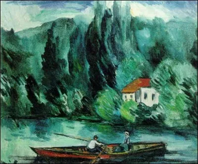 Qui a repr&eacute;sent&eacute; ces bateaux sur le lac ?