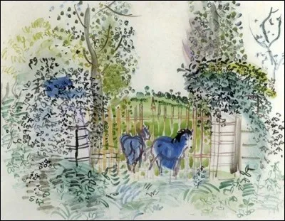 Qui a représenté ces "Chevaux devant une grille" ?