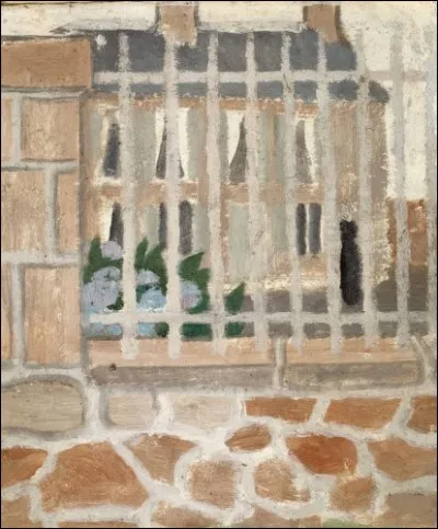 Qui est le peintre de "La Maison derrière la grille" ?